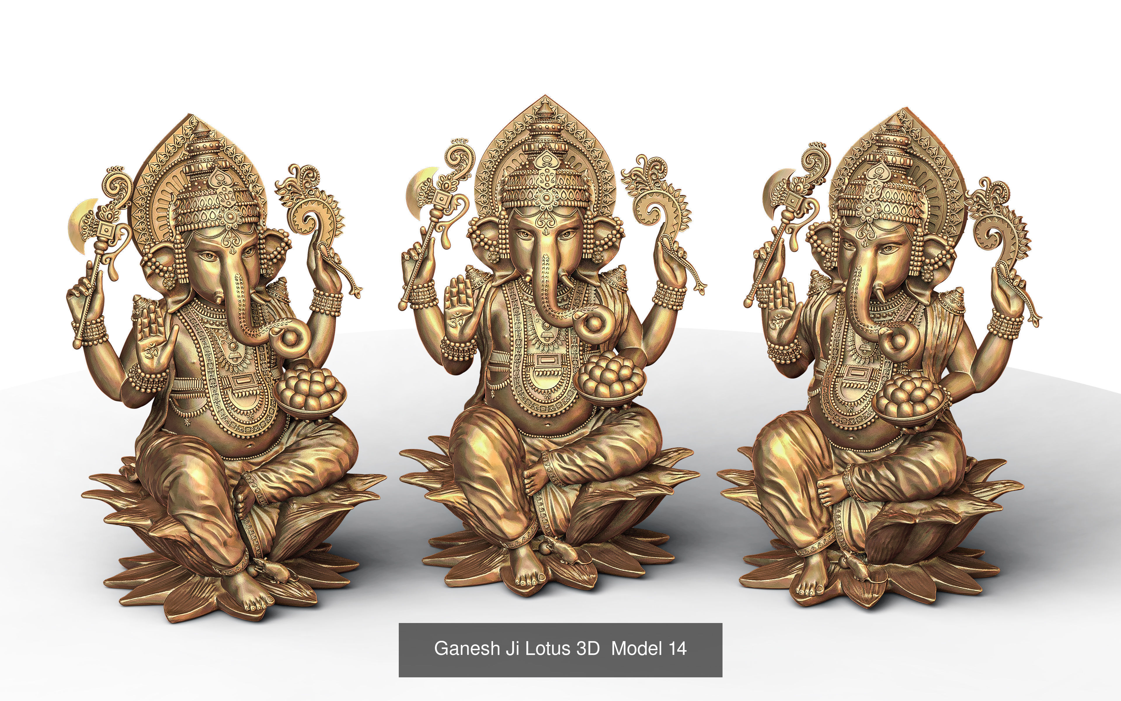 Ganesh Ji 3D Model Collection of 7 Models 02 _7