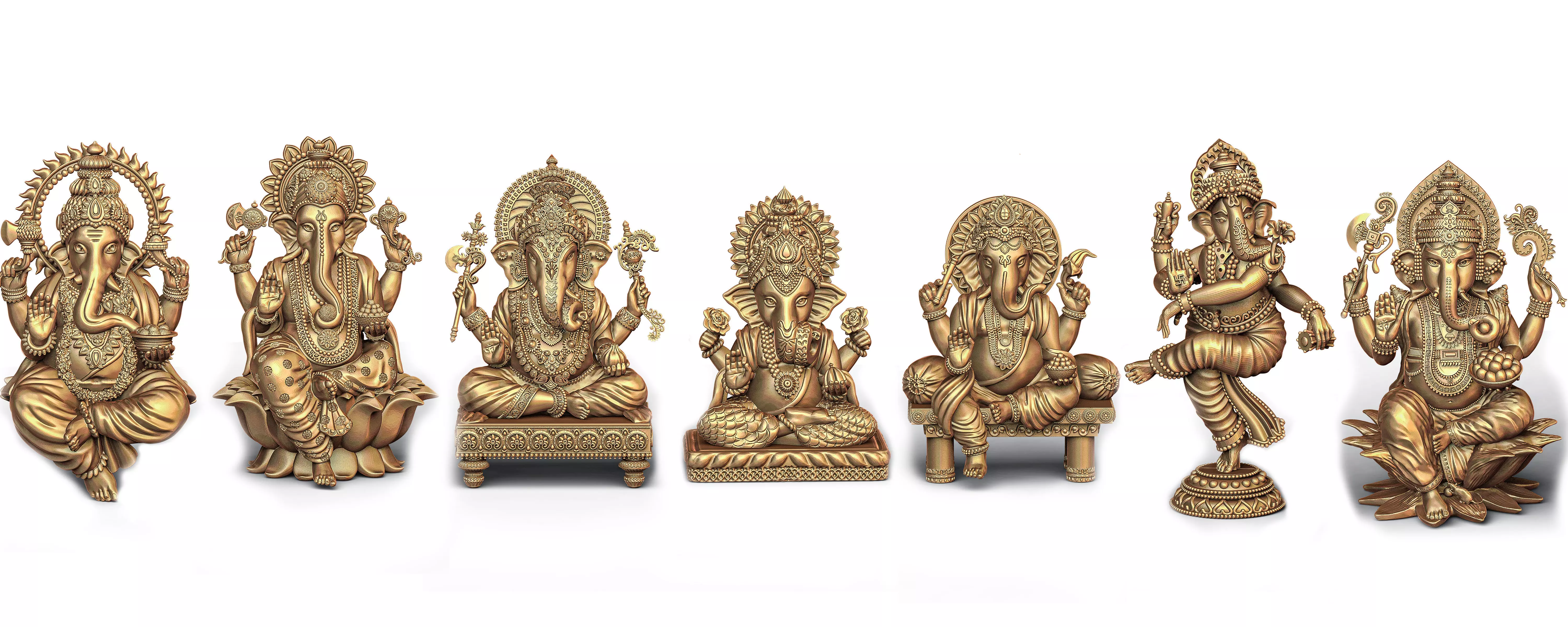 Ganesh Ji 3D Model Collection of 7 Models 02 _0