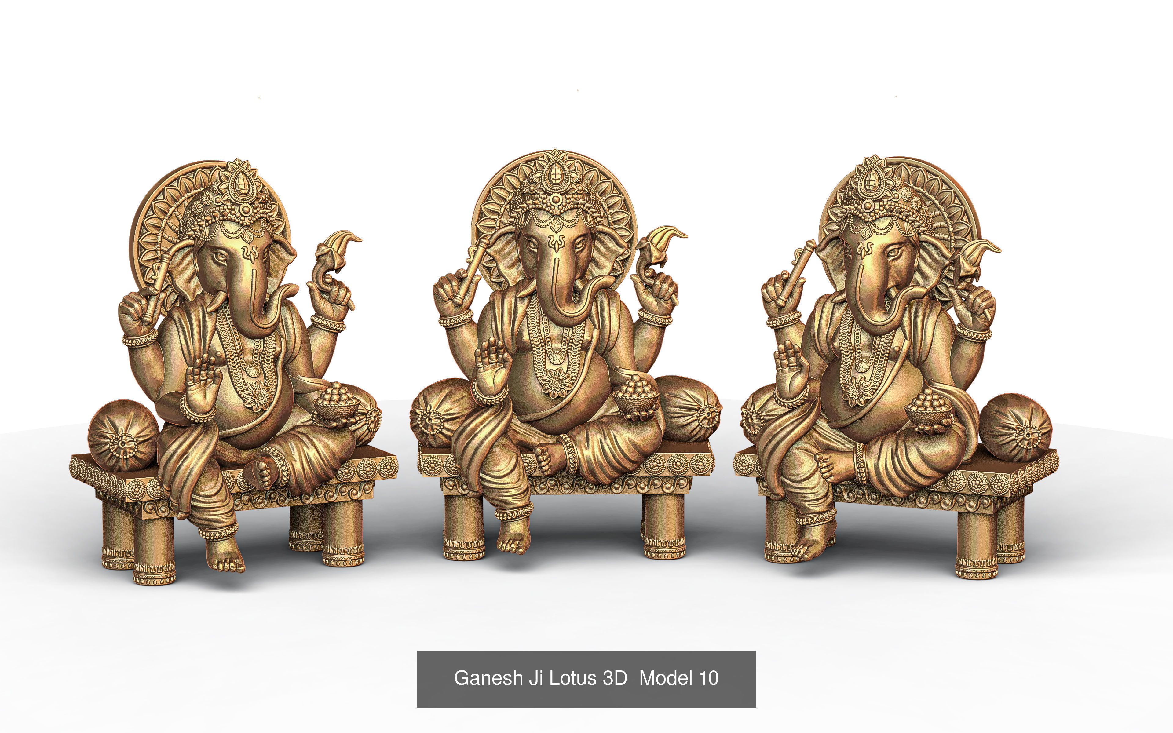 Ganesh Ji 3D Model Collection of 7 Models 02 _3