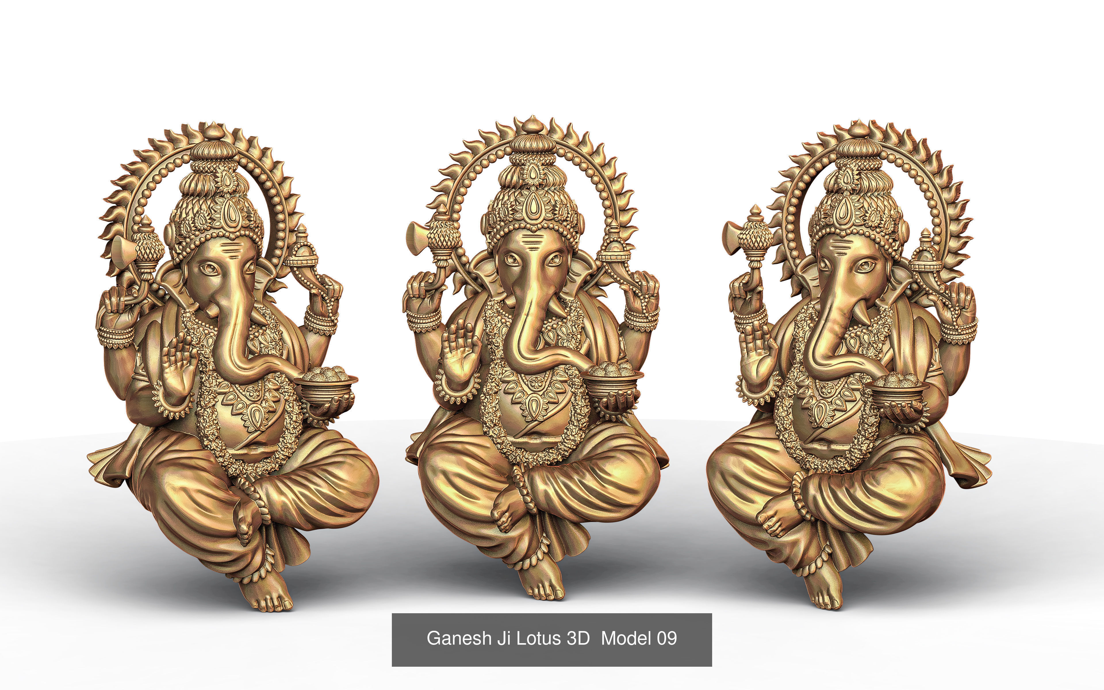 Ganesh Ji 3D Model Collection of 7 Models 02 _2