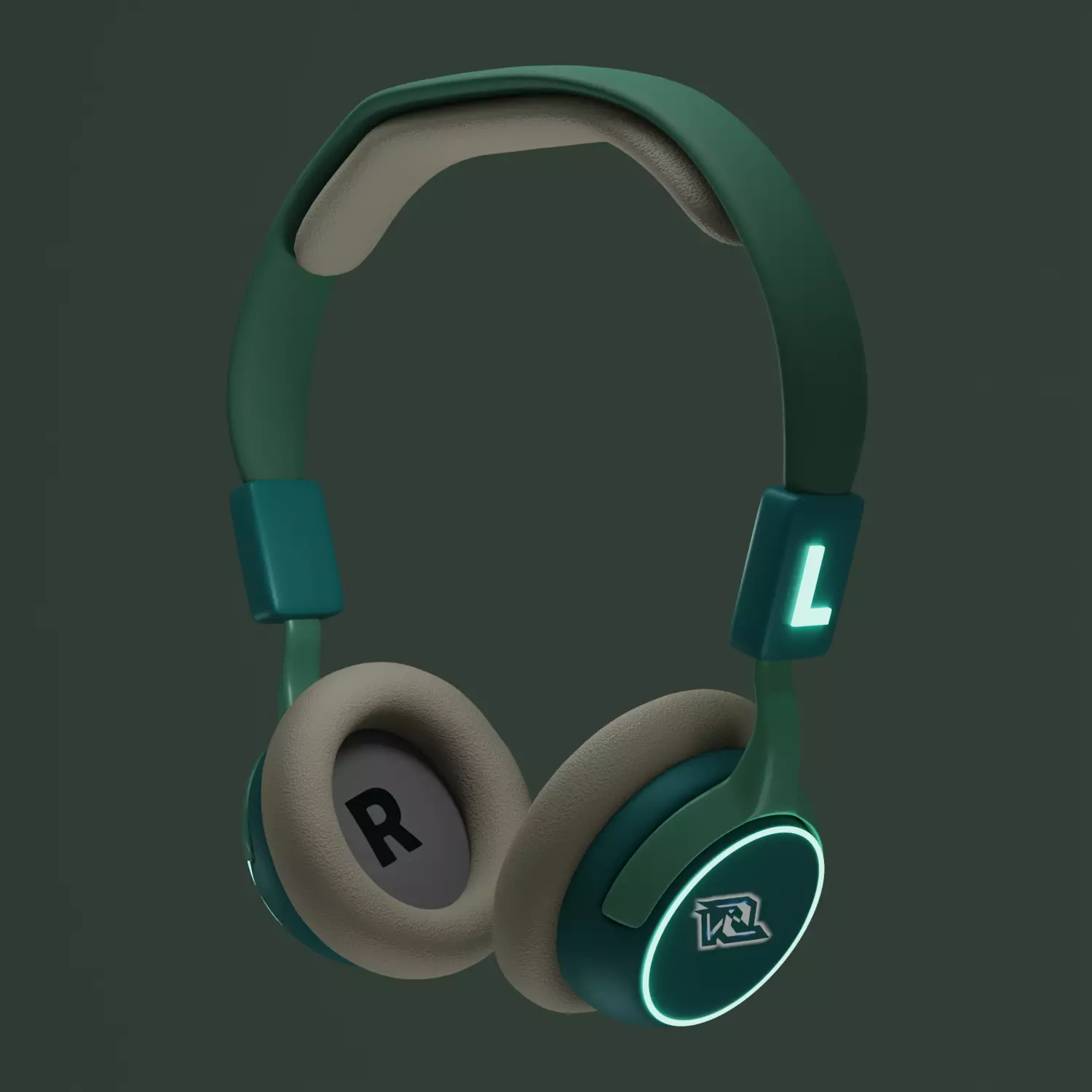 3D model HeadPhone 3D headphones with letter l VR / AR / low-poly ...