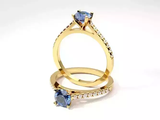 Cathedral Engagement Ring Round