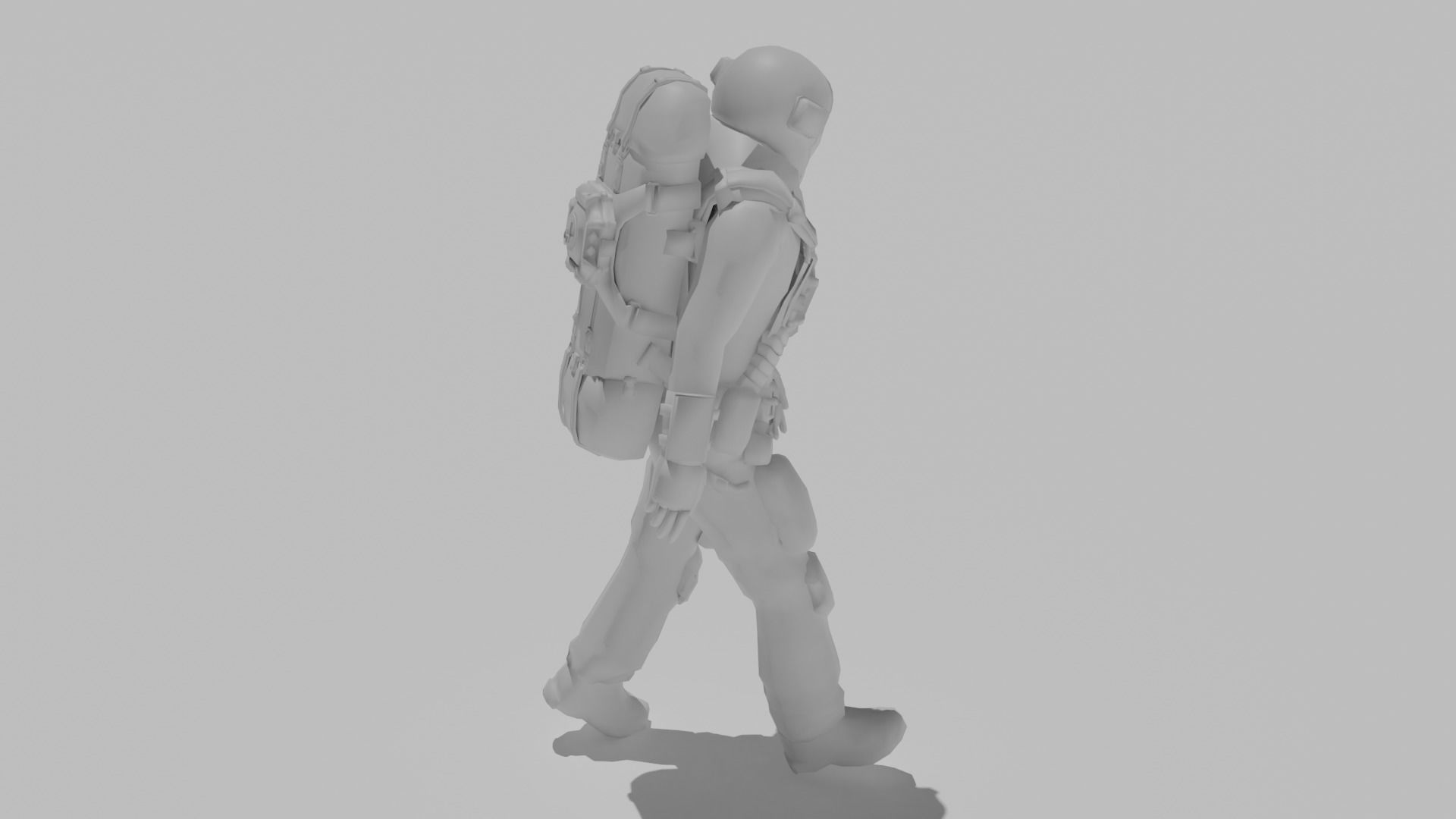 Low Poly Astronaut - Rigged 3D model_4