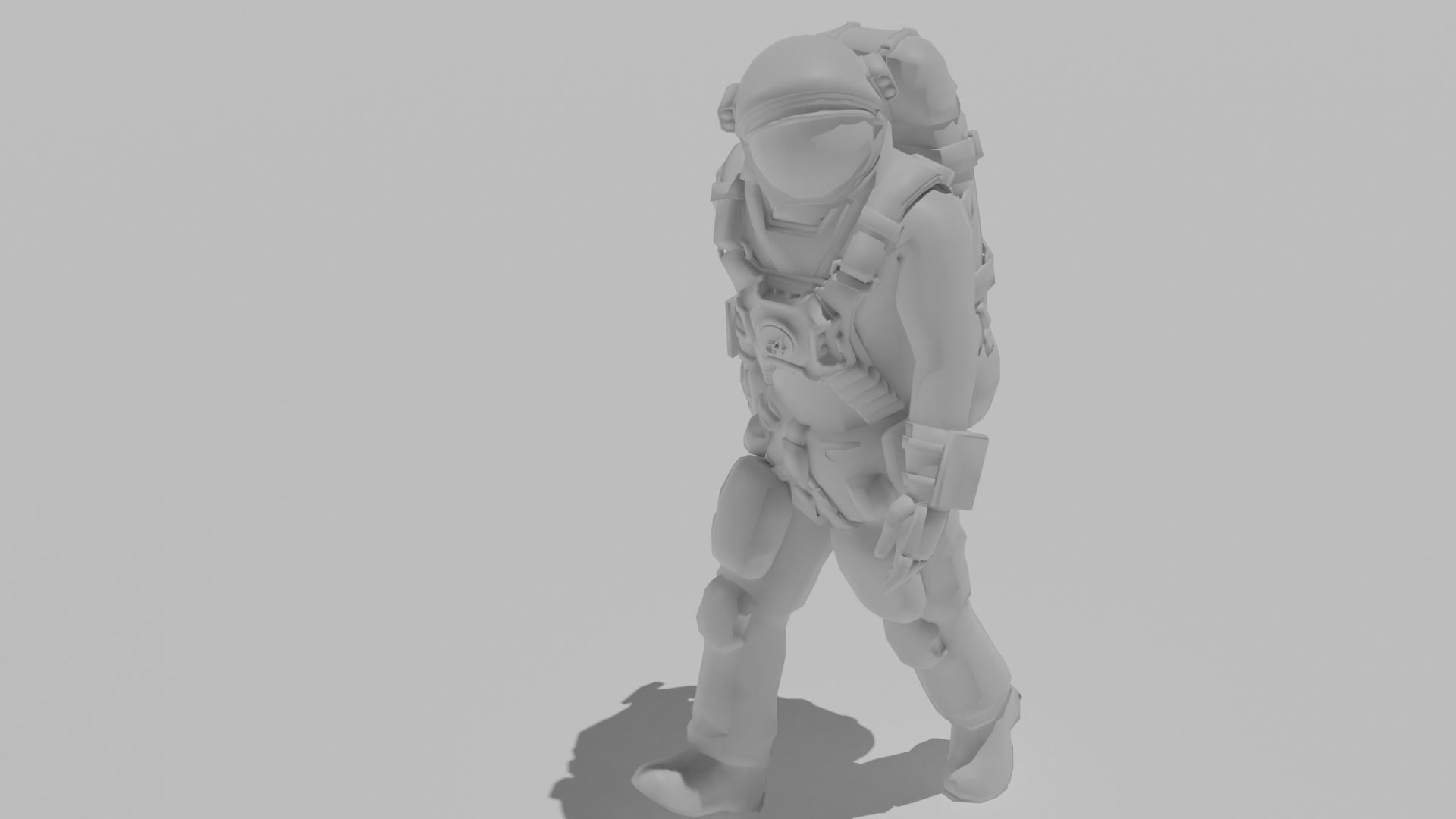 Low Poly Astronaut - Rigged 3D model_5