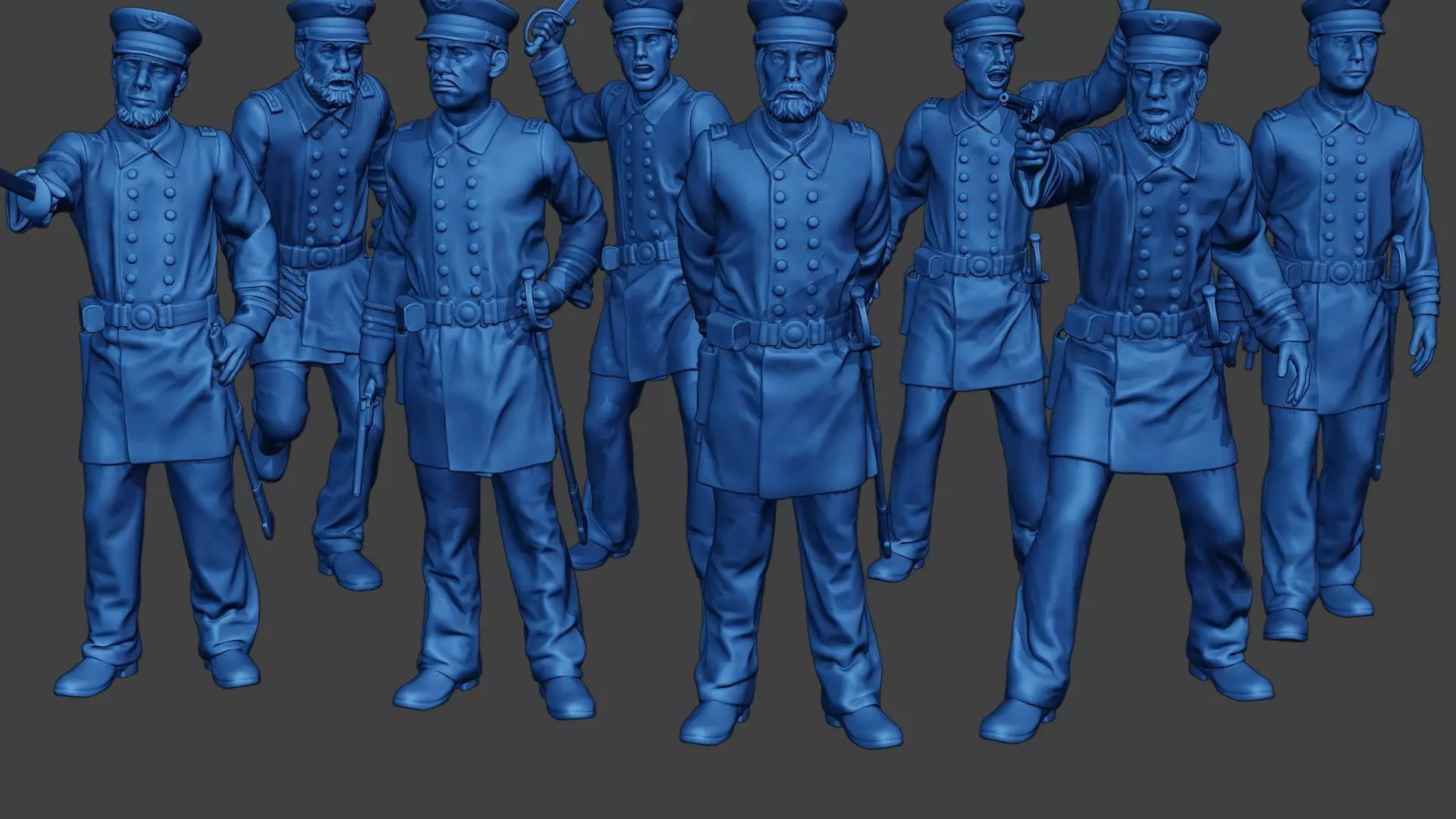 American Naval Officers Civil War Union Pack 1 ACWUS1 3D Model Collection_0