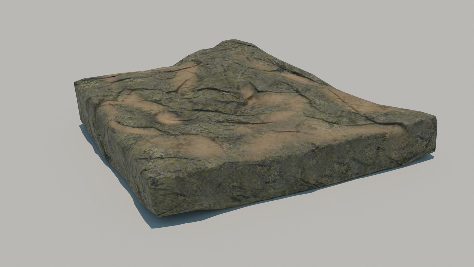 4 Low-poly rocks and textures and others maps Low-poly 3D model_3