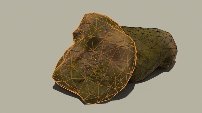 4 Low-poly rocks and textures and others maps Low-poly 3D model_4