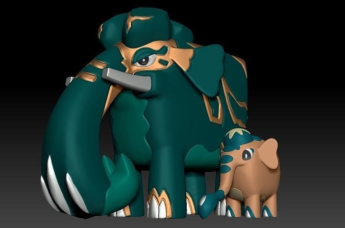 Pokemon Cufant Copperajah 3D print model