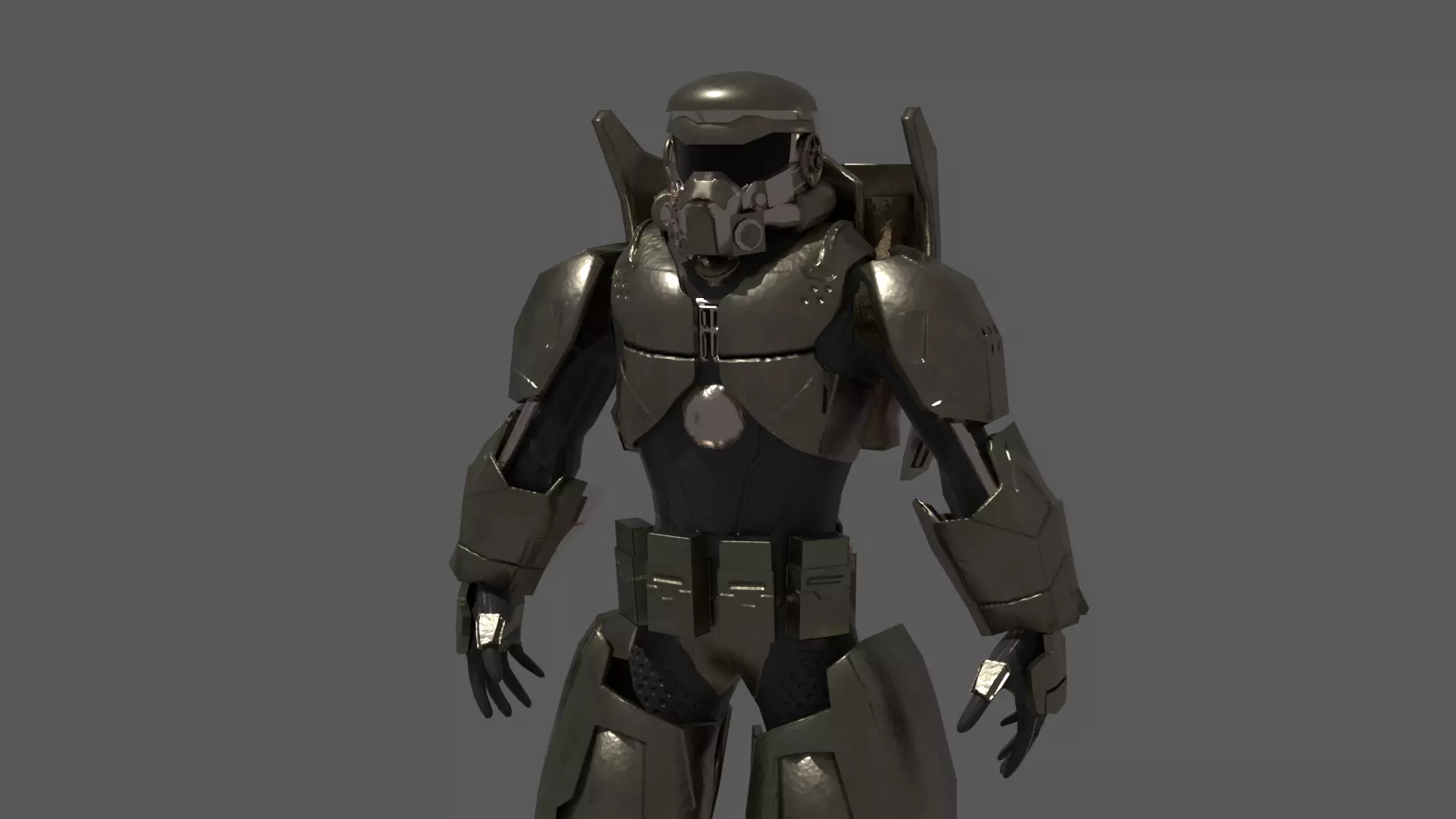 futuristic armor Low-poly 3D model_0