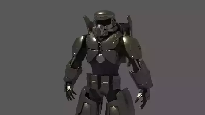 futuristic armor Low-poly 3D model