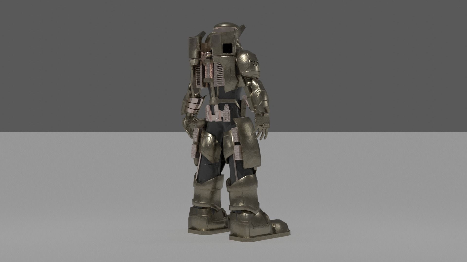 futuristic armor Low-poly 3D model_4
