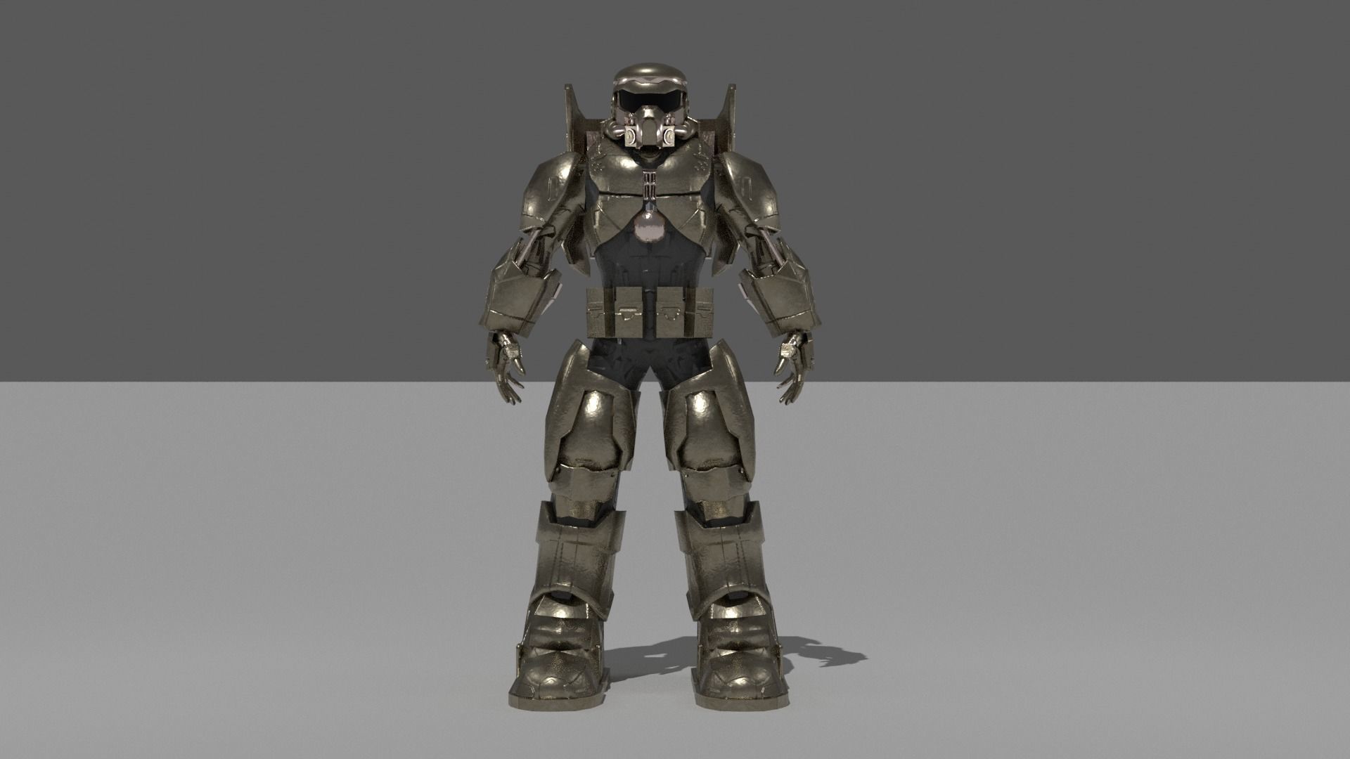 futuristic armor Low-poly 3D model_1