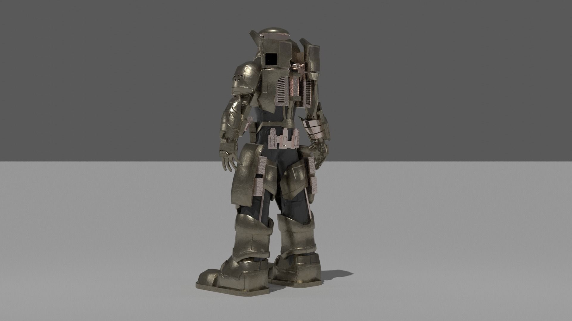 futuristic armor Low-poly 3D model_6