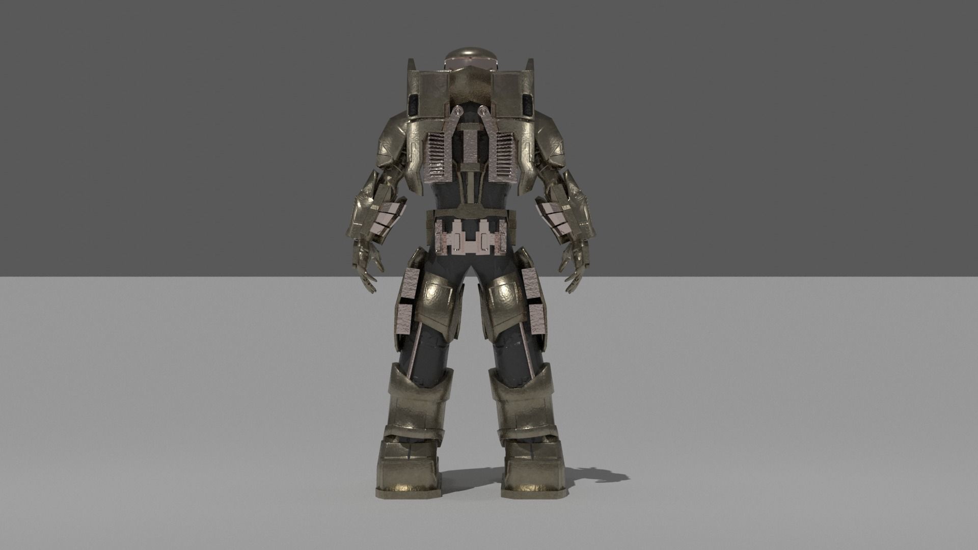futuristic armor Low-poly 3D model_5