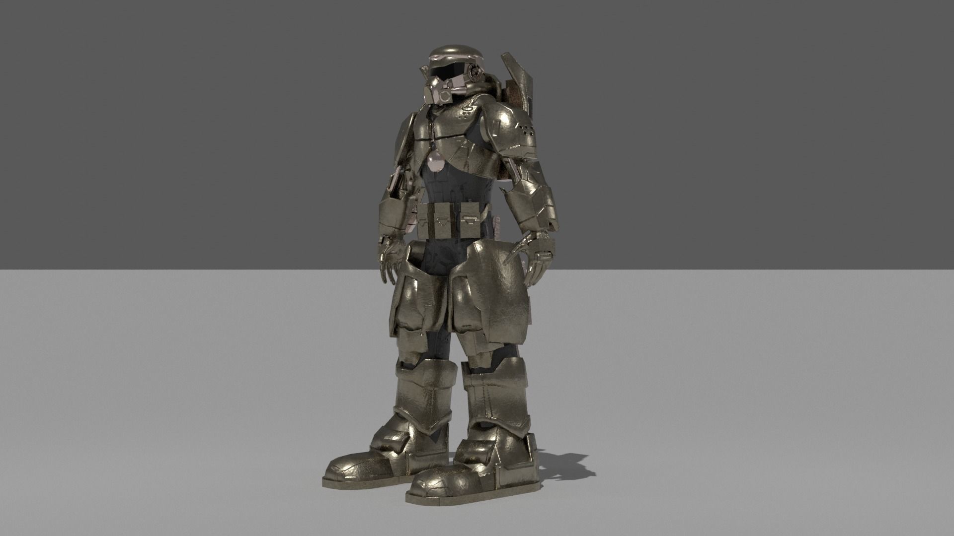 futuristic armor Low-poly 3D model_8