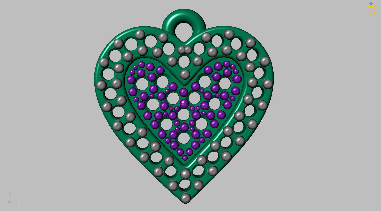 Heart Ring Set 10mm 3D print model_4