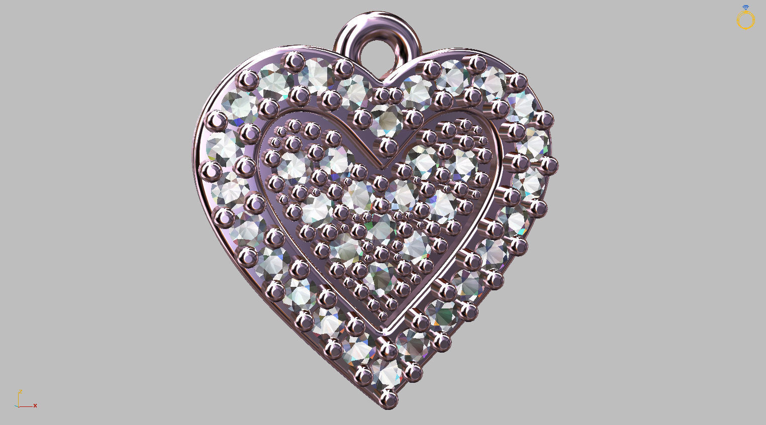 Heart Ring Set 10mm 3D print model_8