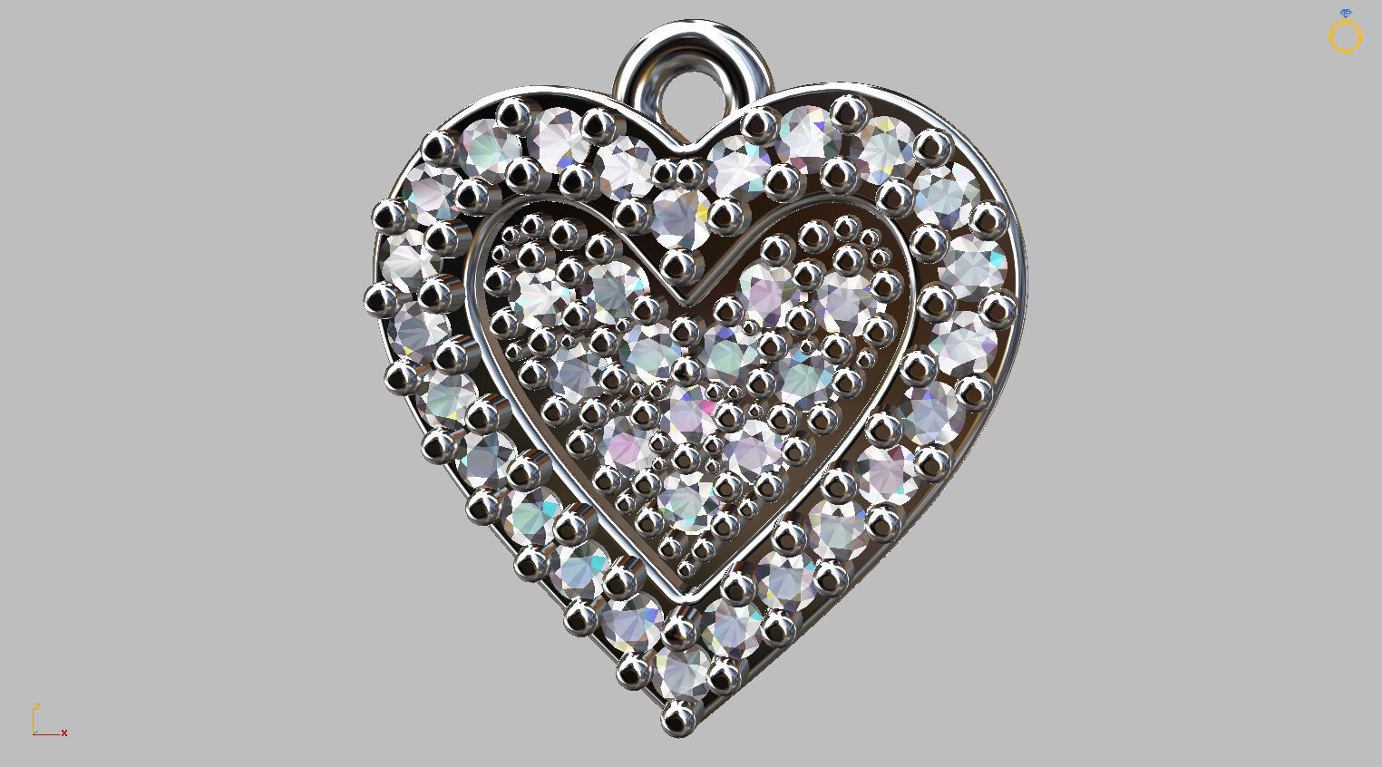 Heart Ring Set 10mm 3D print model_2