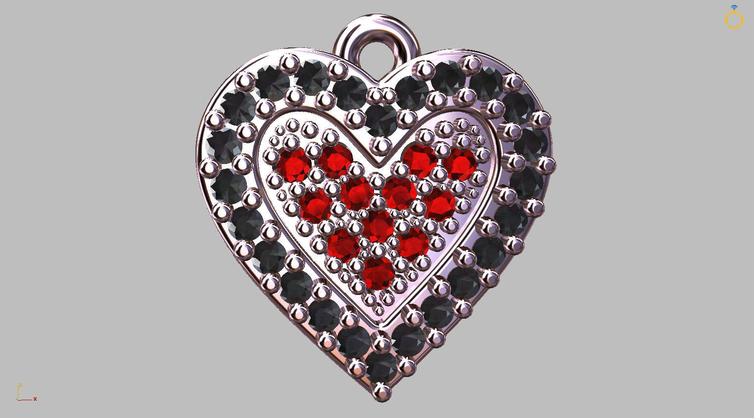 Heart Ring Set 10mm 3D print model_6