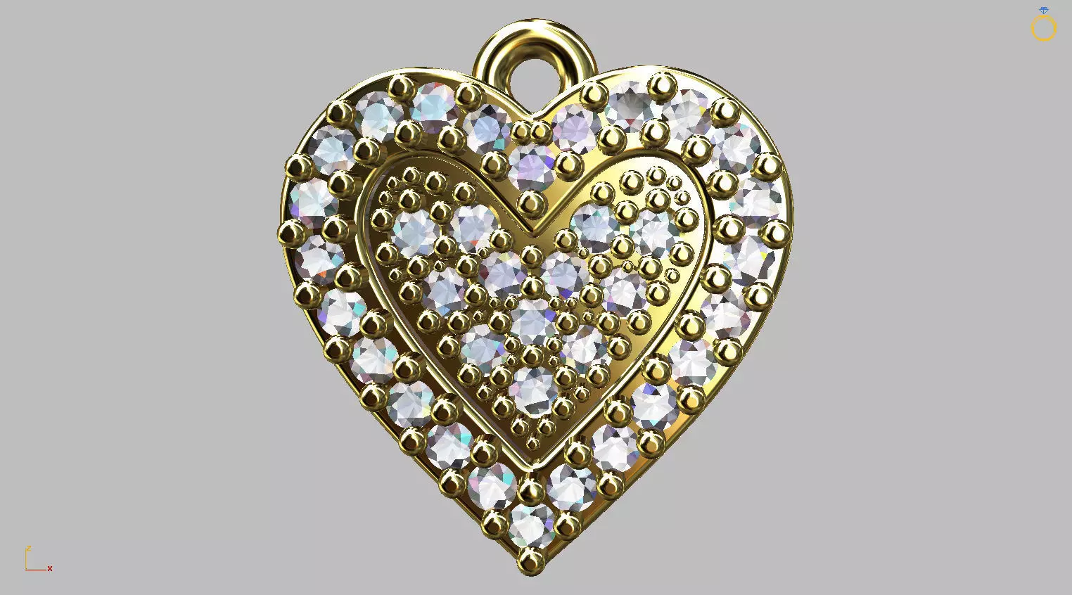 Heart Ring Set 10mm 3D print model_0