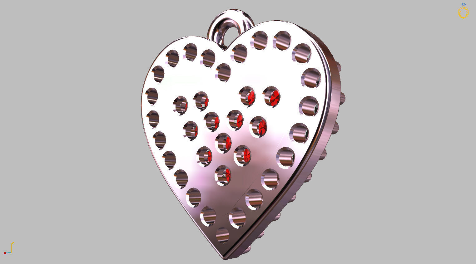 Heart Ring Set 10mm 3D print model_9