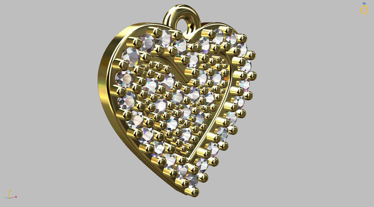 Heart Ring Set 10mm 3D print model_7