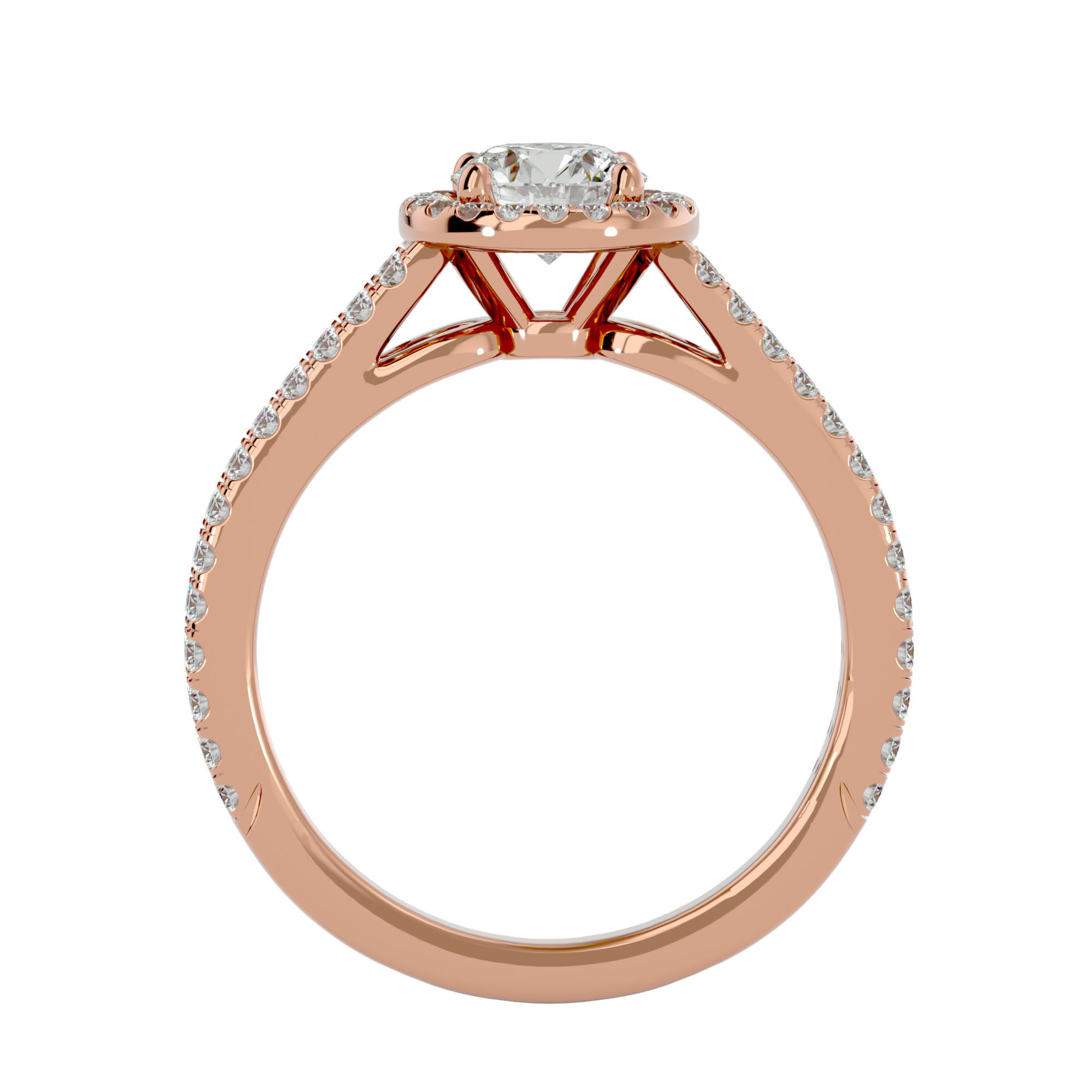 Solitaire ring model 3D print model_7
