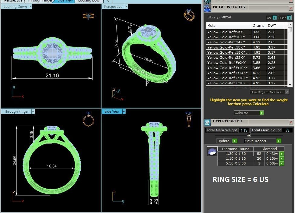 Solitaire ring model 3D print model_2