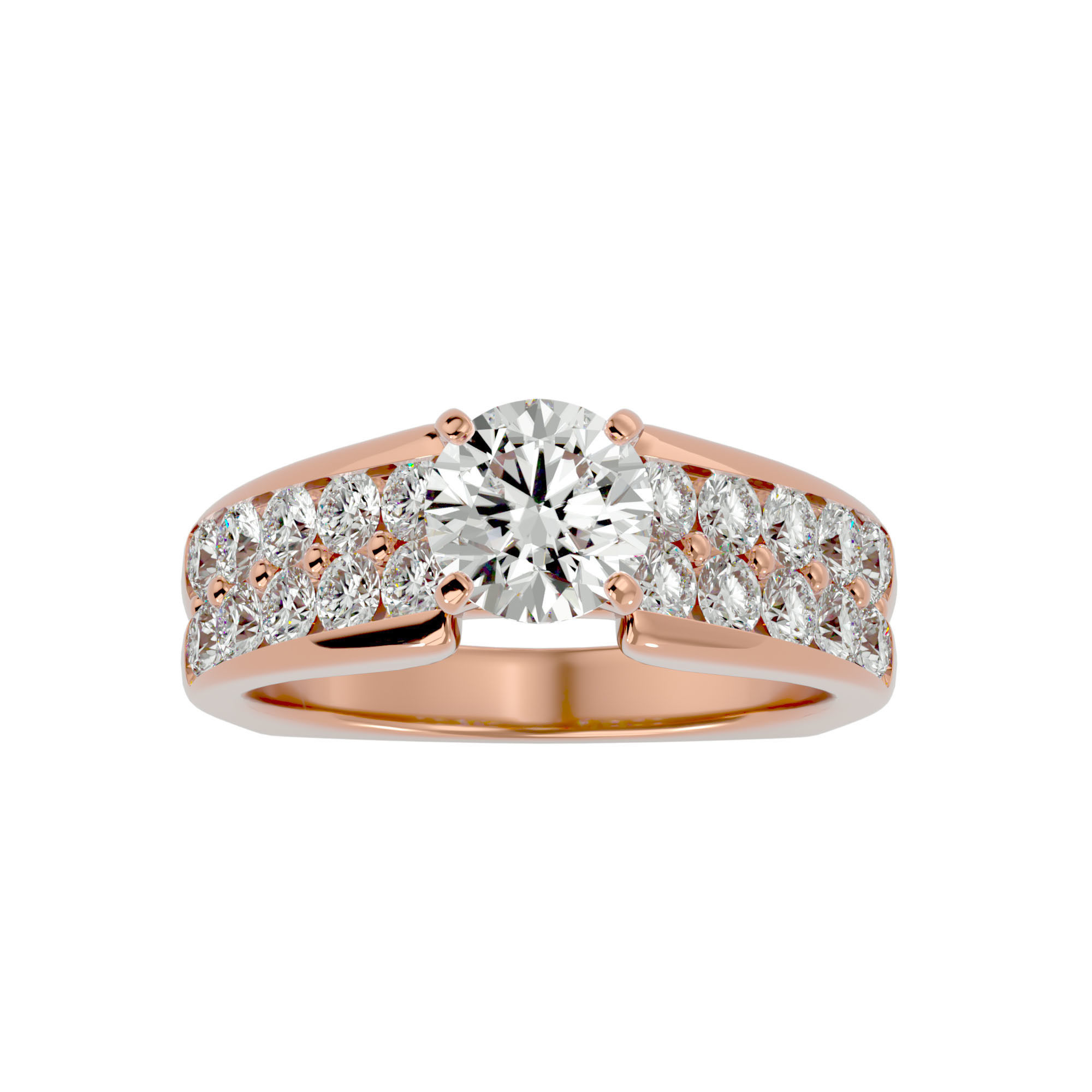 Solitaire ring model 3D print model_3