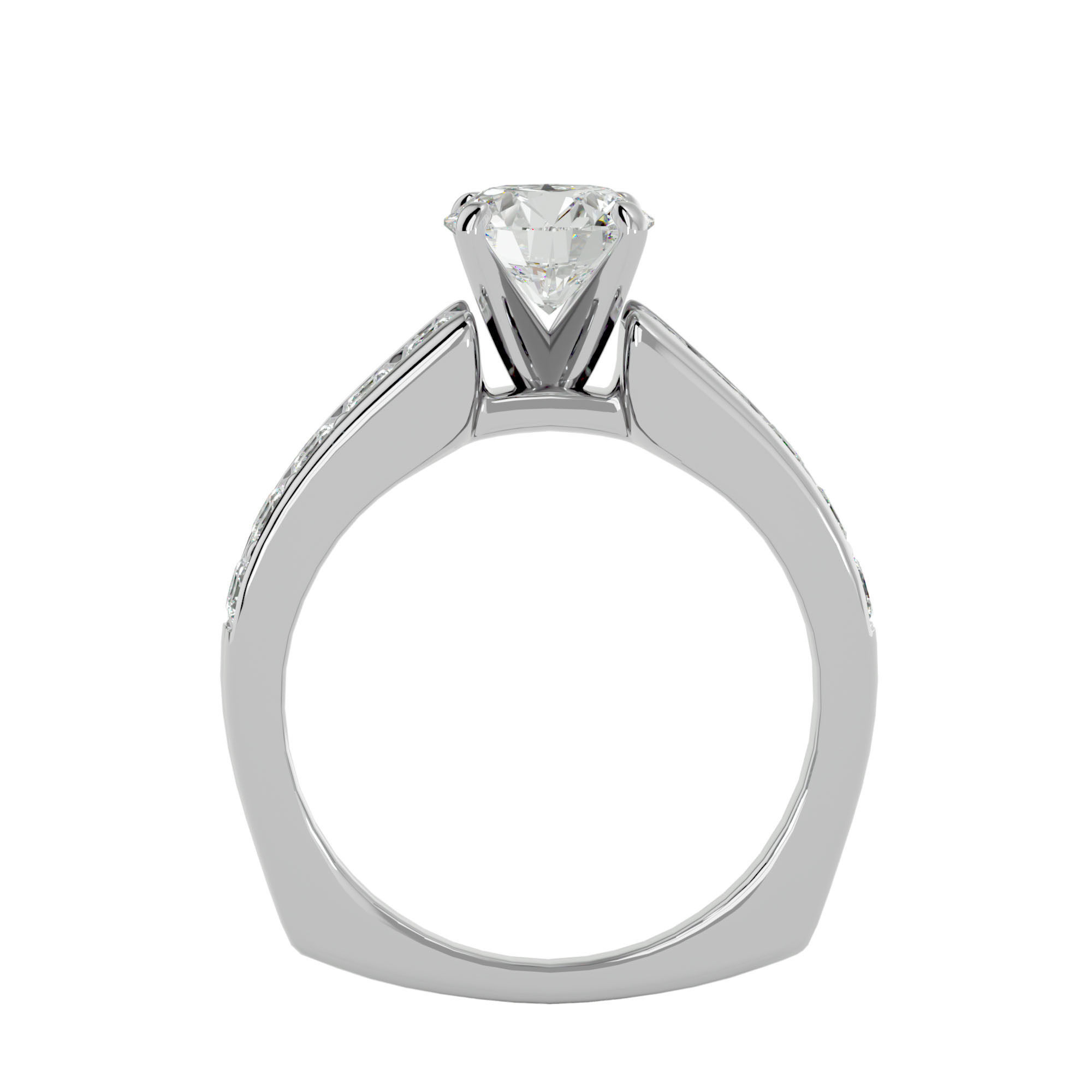 Solitaire ring model 3D print model_5