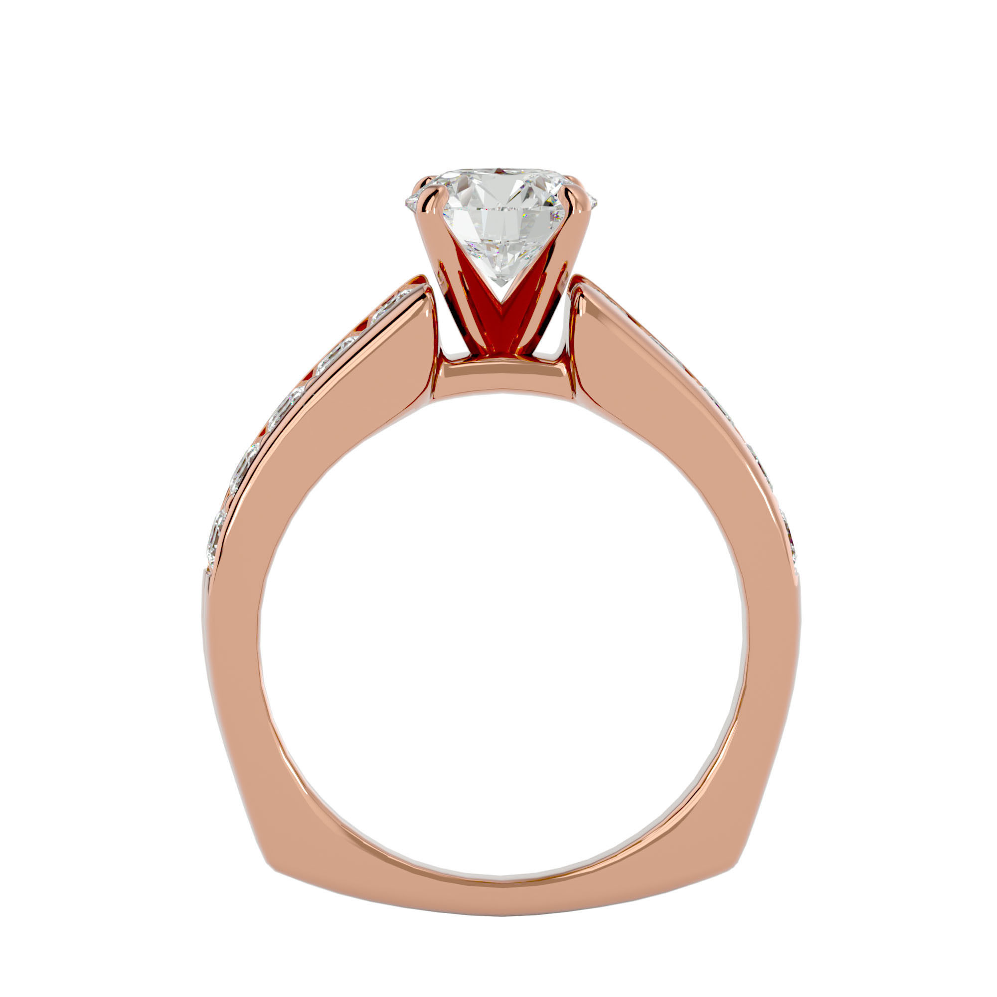 Solitaire ring model 3D print model_7
