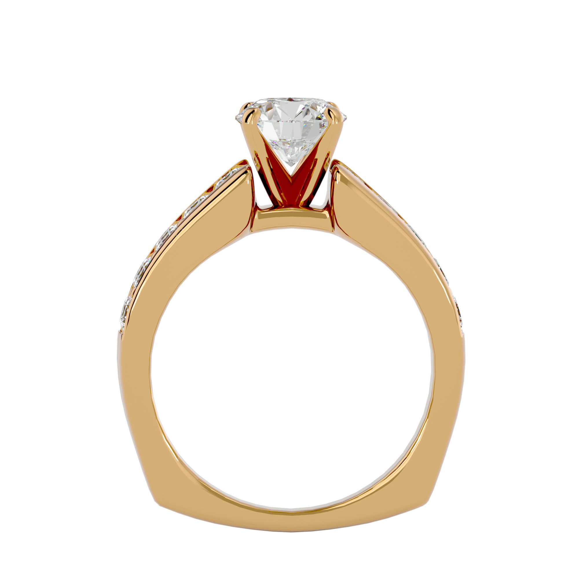 Solitaire ring model 3D print model_6