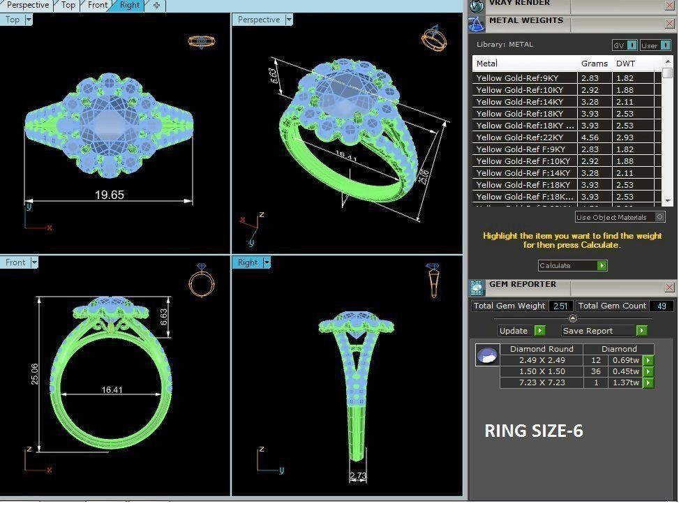 Solitaire ring model 3D print model_2