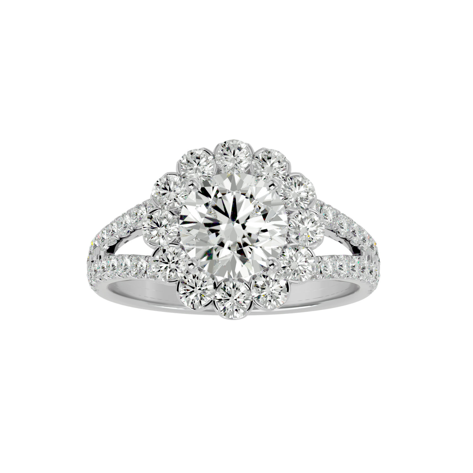 Solitaire ring model 3D print model_4