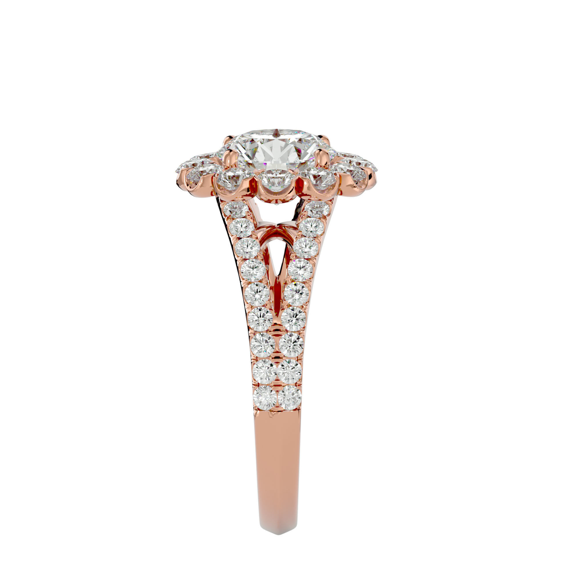 Solitaire ring model 3D print model_9