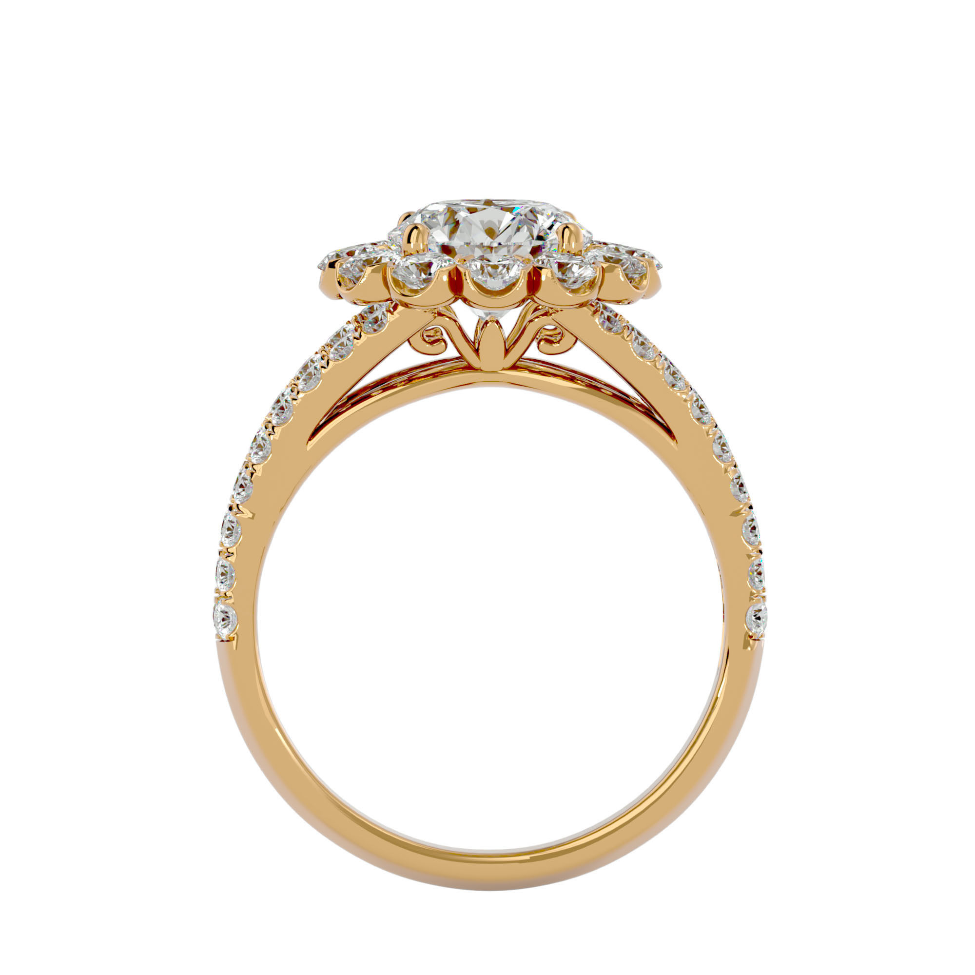 Solitaire ring model 3D print model_6