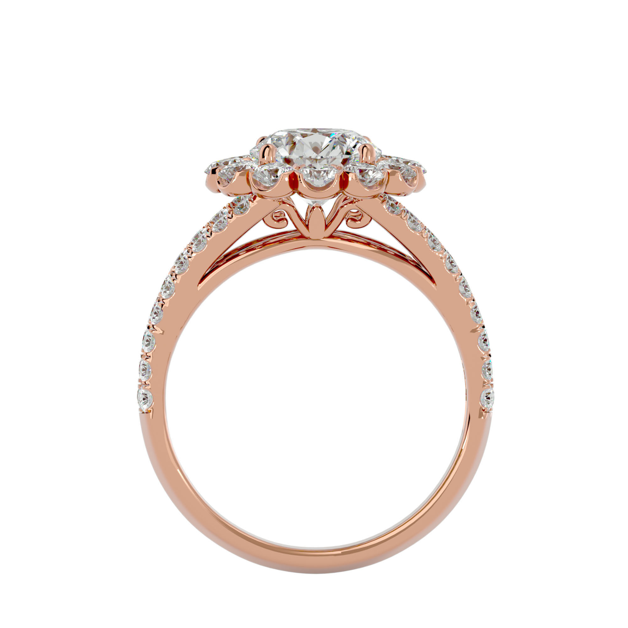 Solitaire ring model 3D print model_7