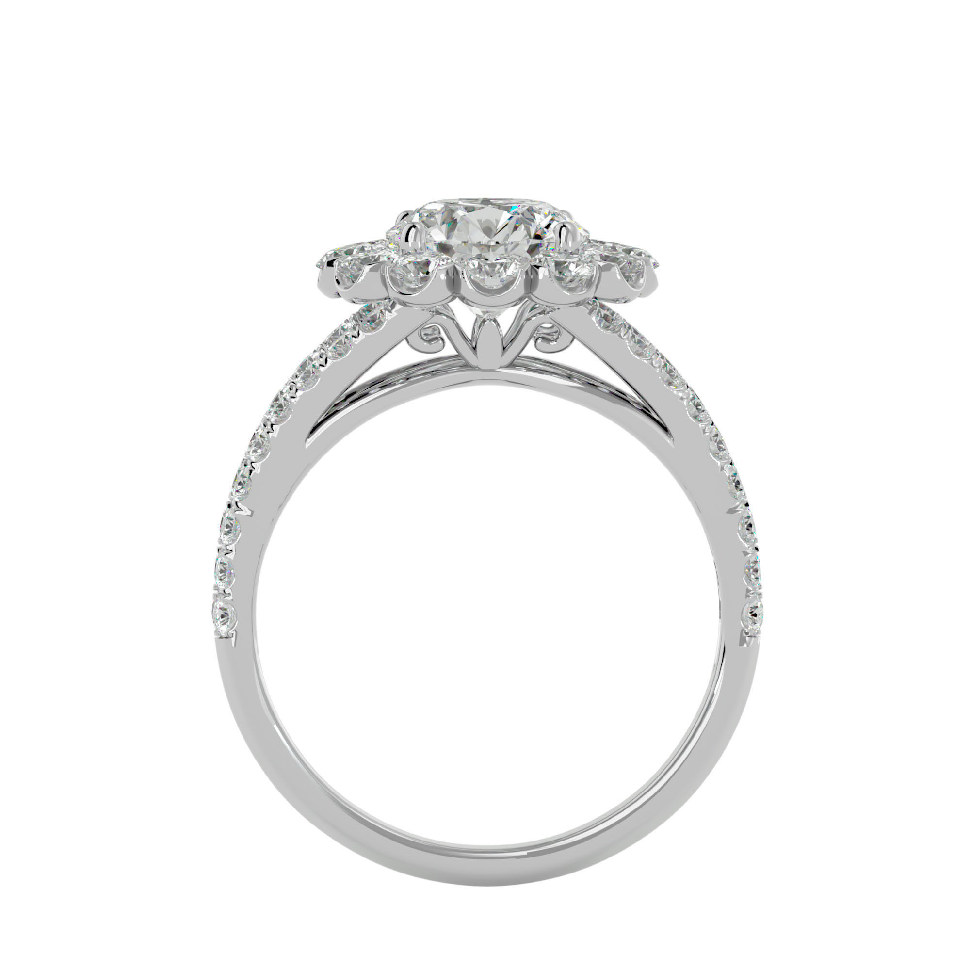 Solitaire ring model 3D print model_5