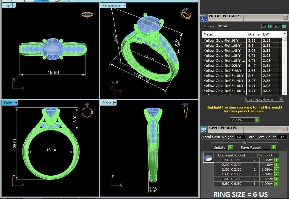 Solitaire ring model 3D print model_2