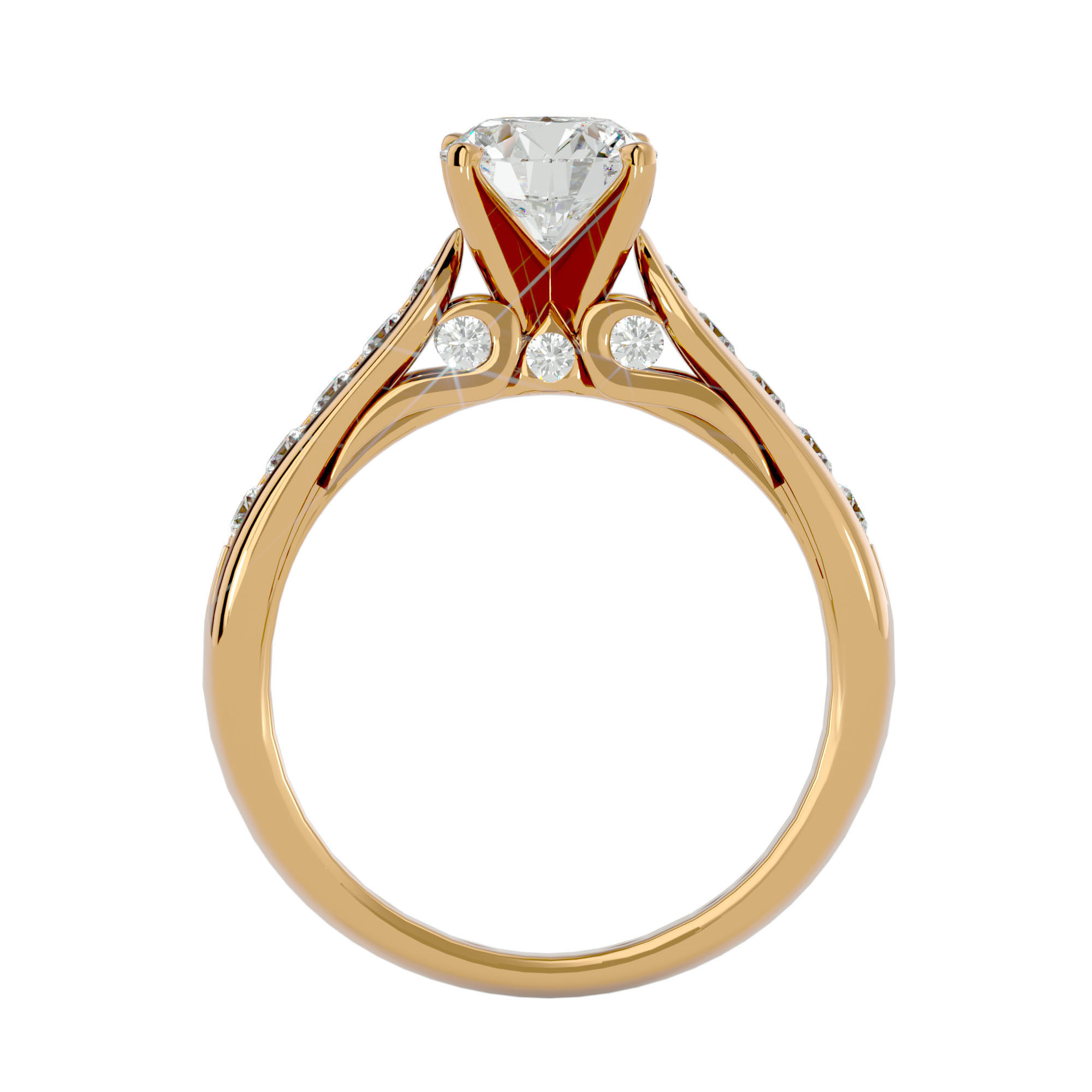 Solitaire ring model 3D print model_6