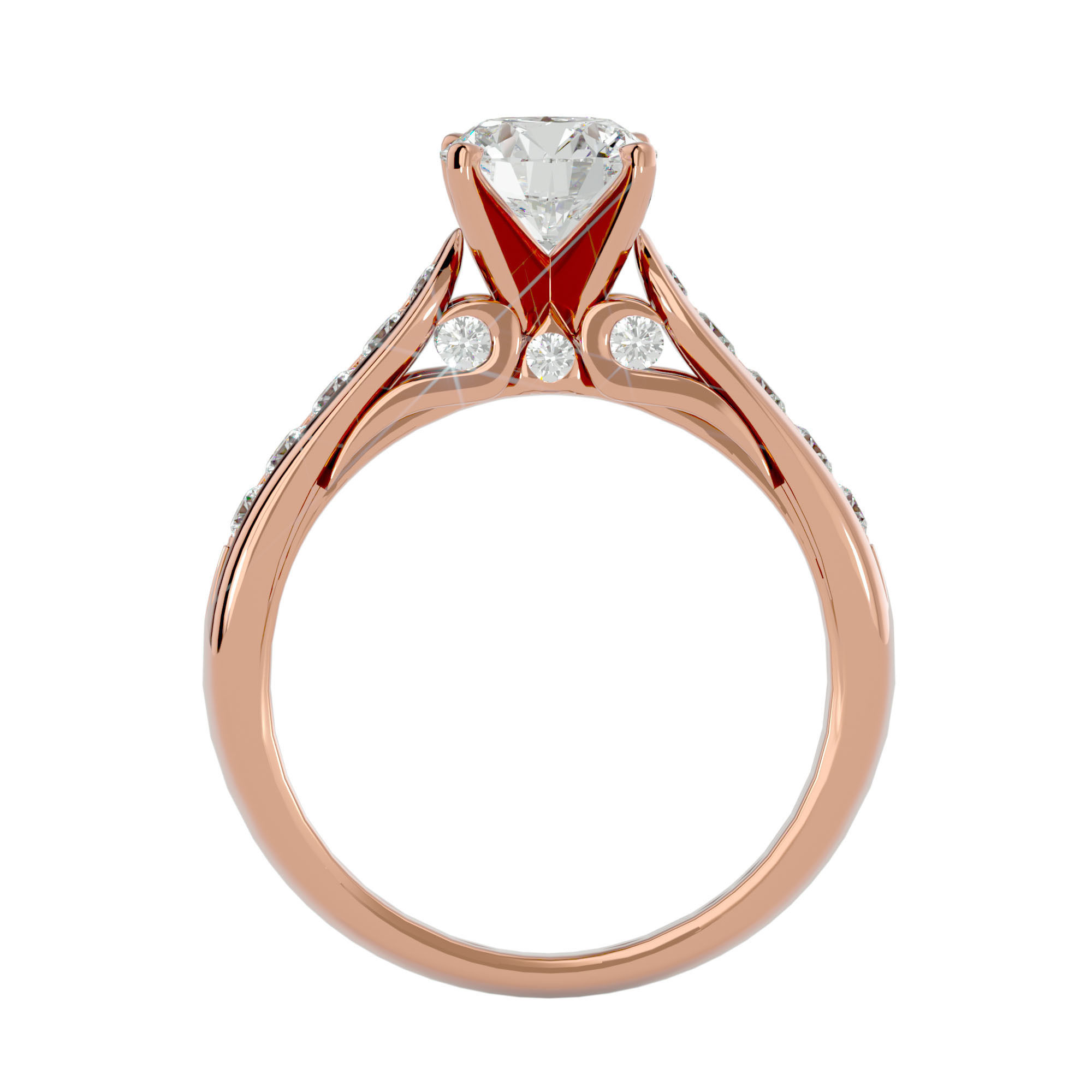Solitaire ring model 3D print model_7