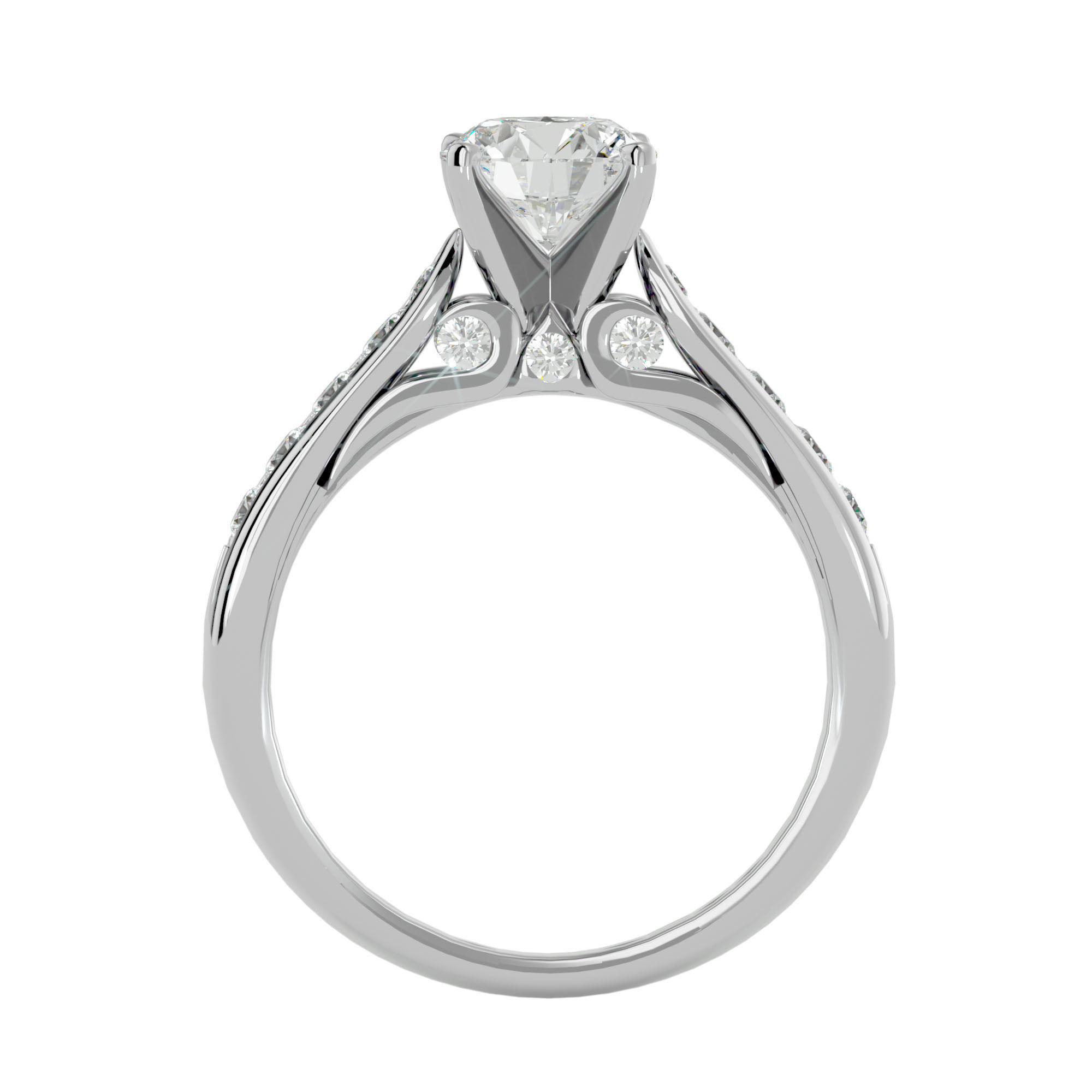 Solitaire ring model 3D print model_5