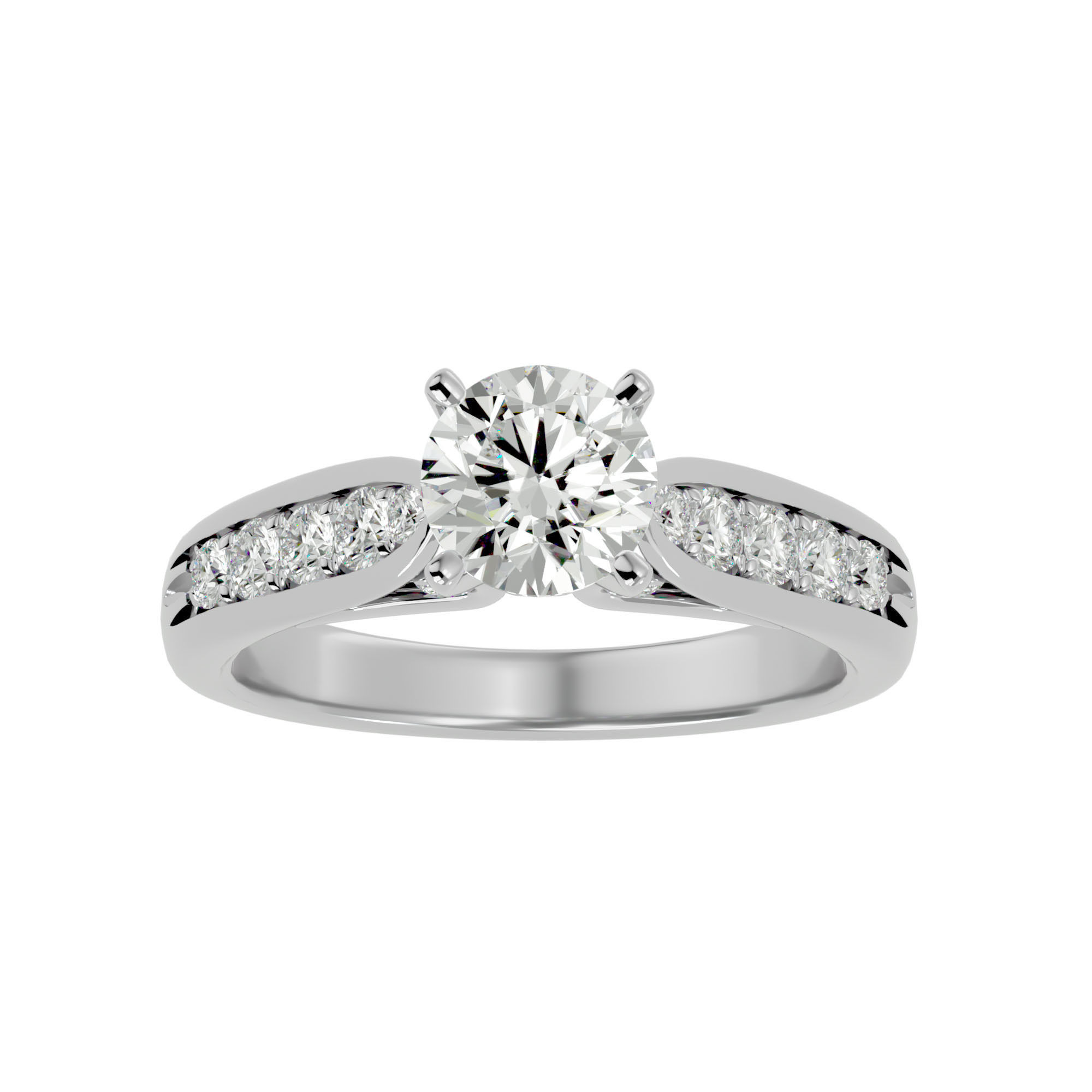 Solitaire ring model 3D print model_4