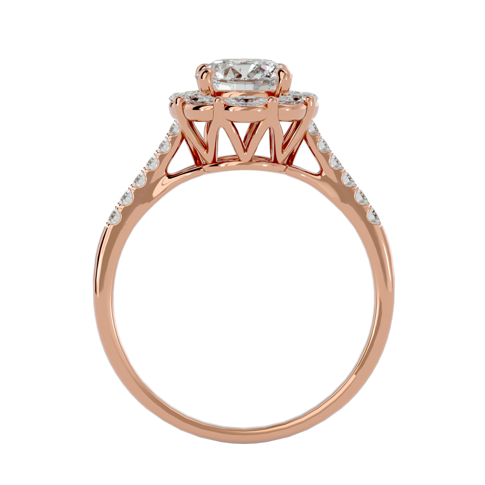 Solitaire ring model 3D print model_7