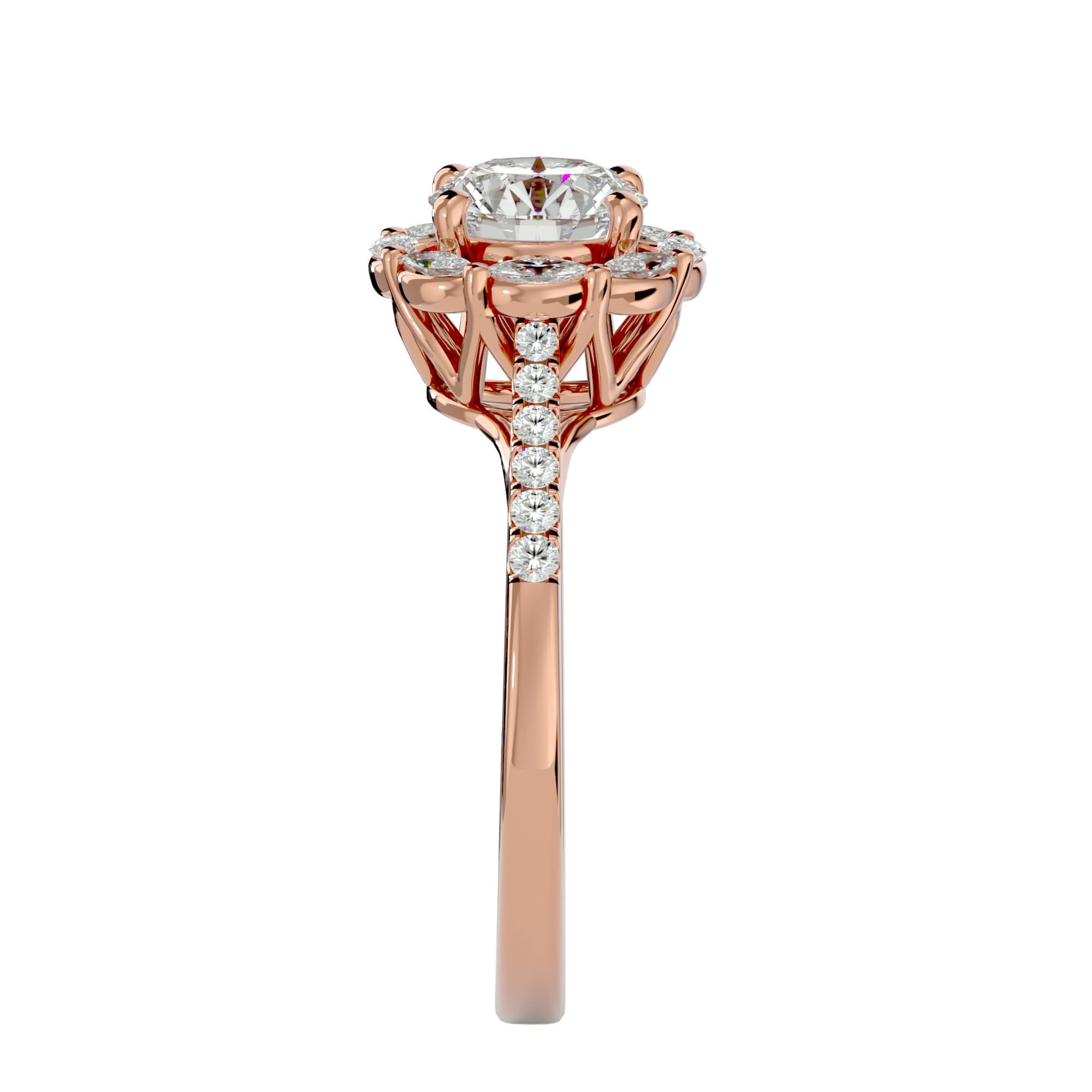 Solitaire ring model 3D print model_9