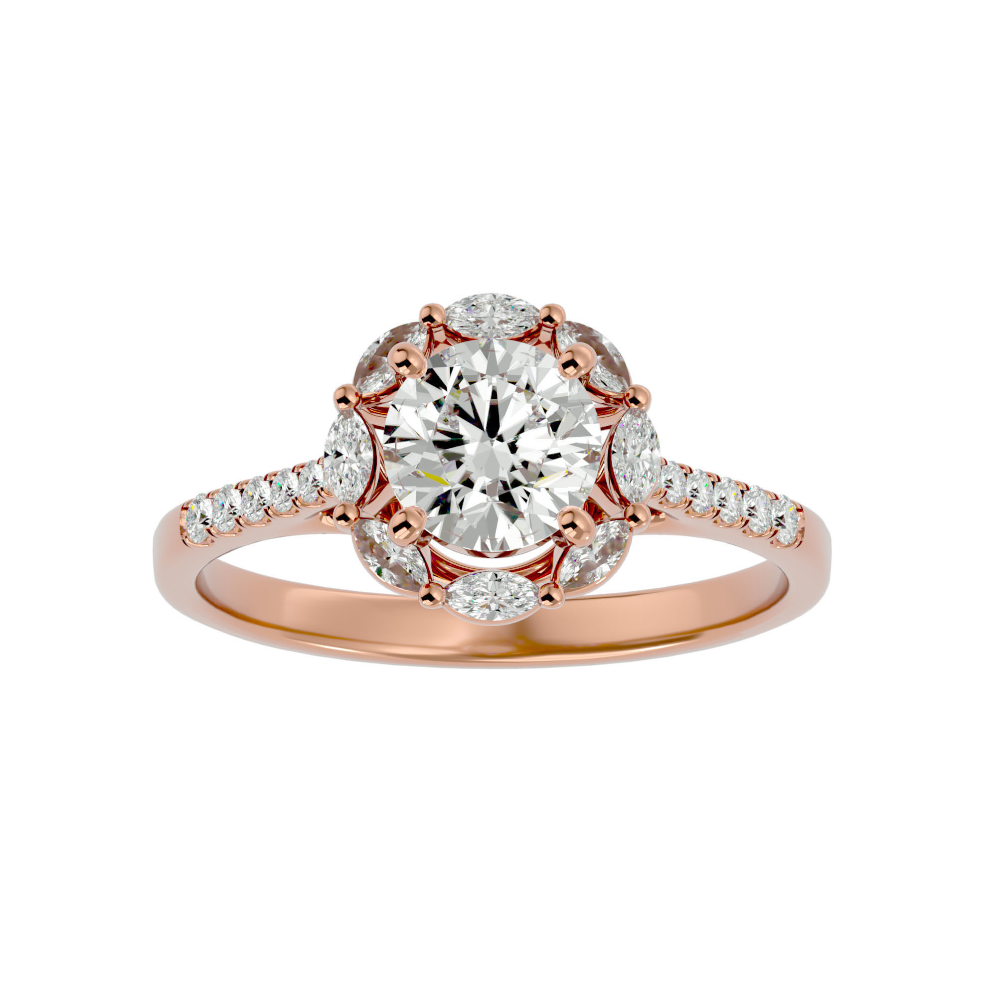 Solitaire ring model 3D print model_3