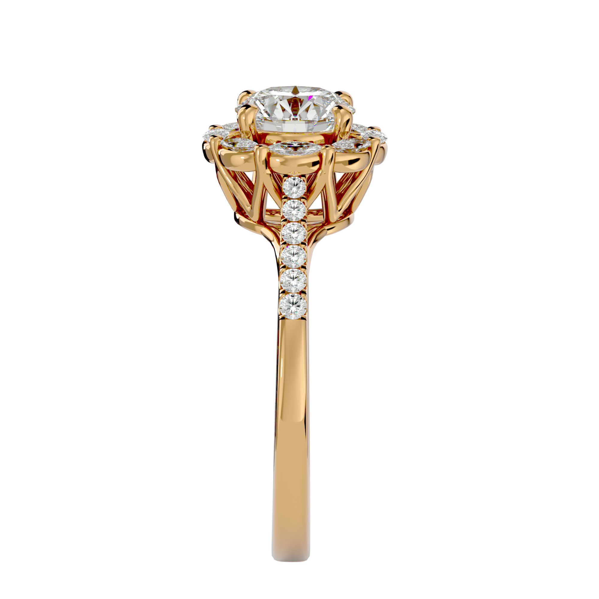 Solitaire ring model 3D print model_8