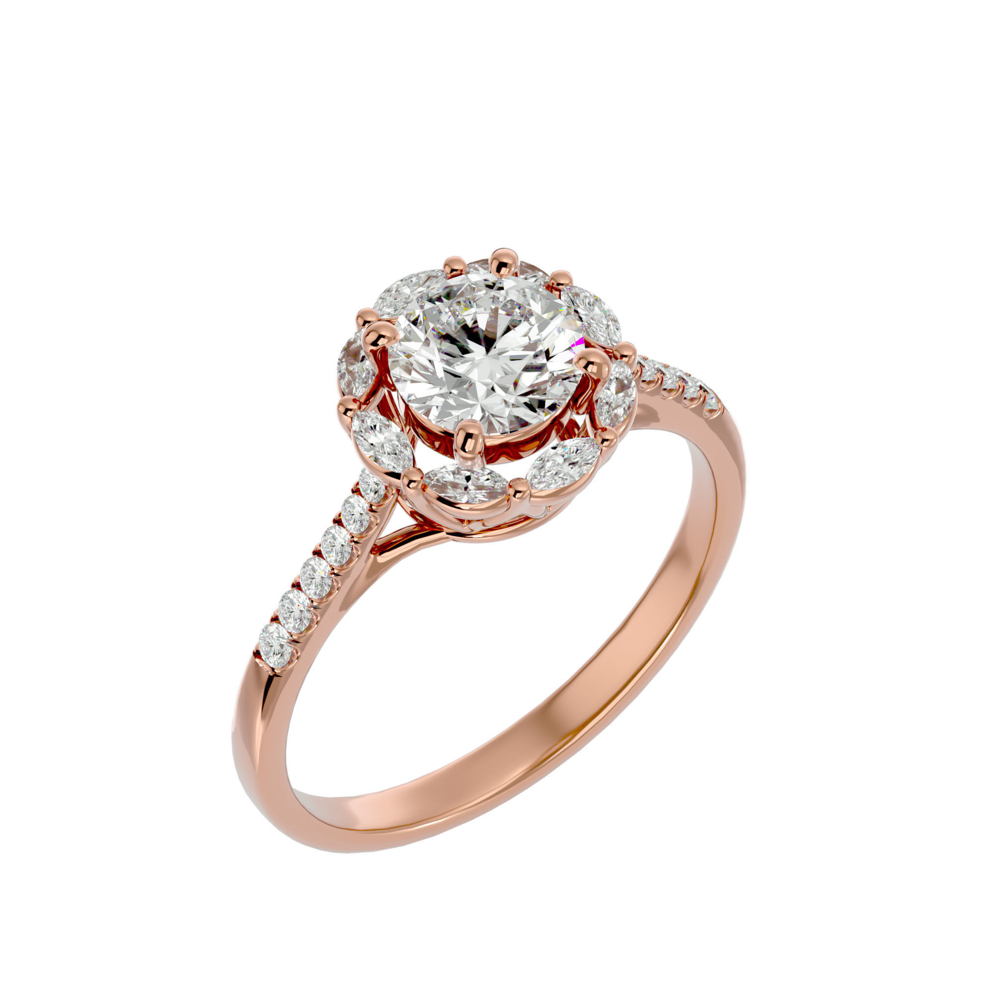 Solitaire ring model 3D print model_13