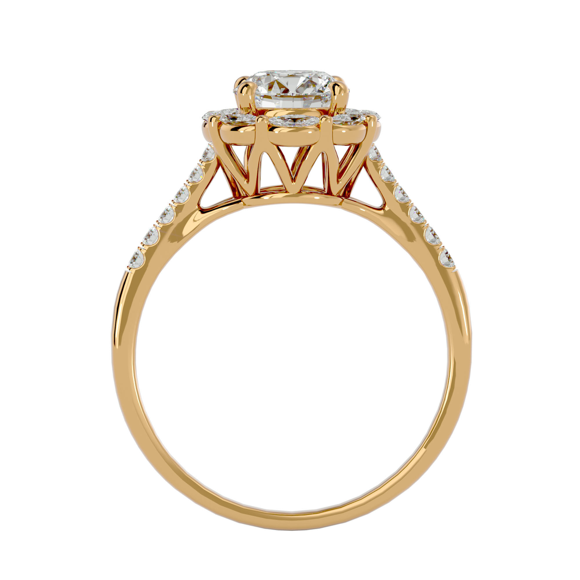 Solitaire ring model 3D print model_6