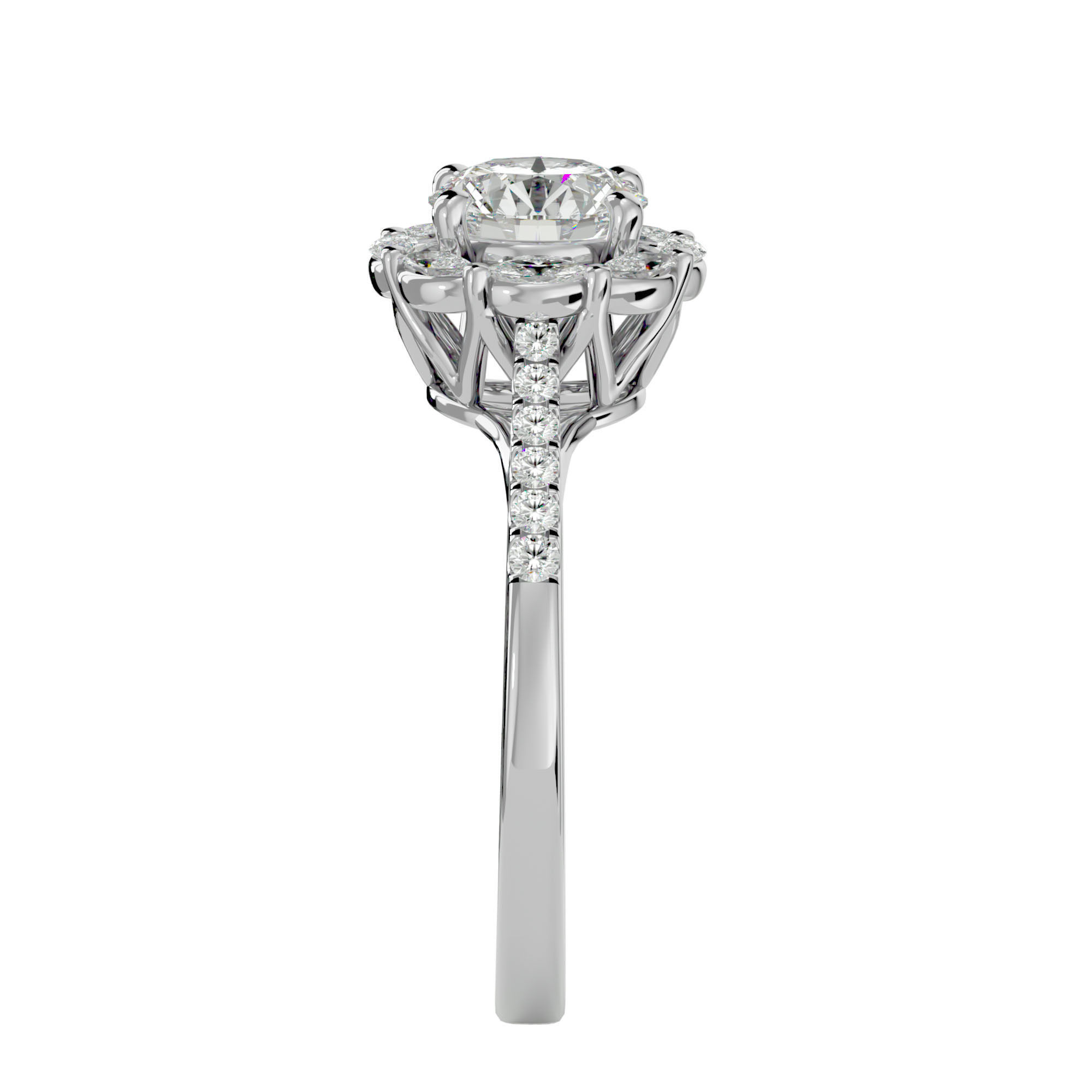 Solitaire ring model 3D print model_10